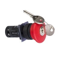 Кнопка грибовидная аварийной остановки с ключом красн. 22мм SchE XB7ES145P